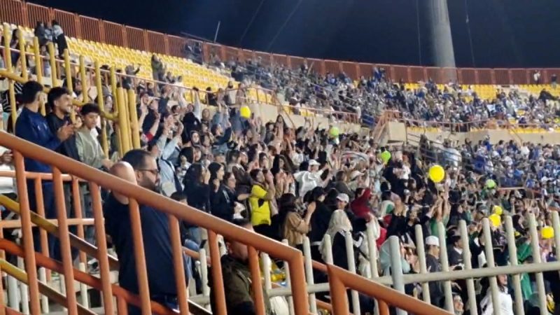 جشن هواداران شمس آذر پس از گل اول مقابل استقلال