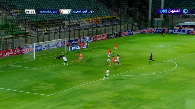 گل اول ذوب آهن به مس رفسنجان توسط امید لطیفی