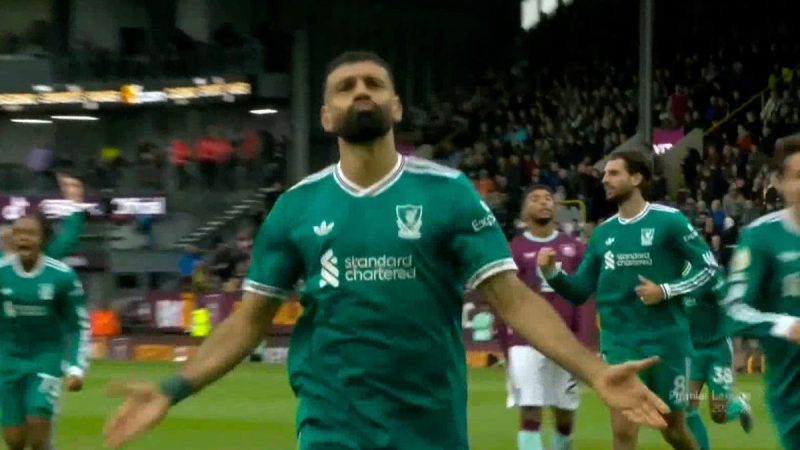 گل اول لیورپول به برنلی توسط محمد صلاح از روی نقطه پنالتی