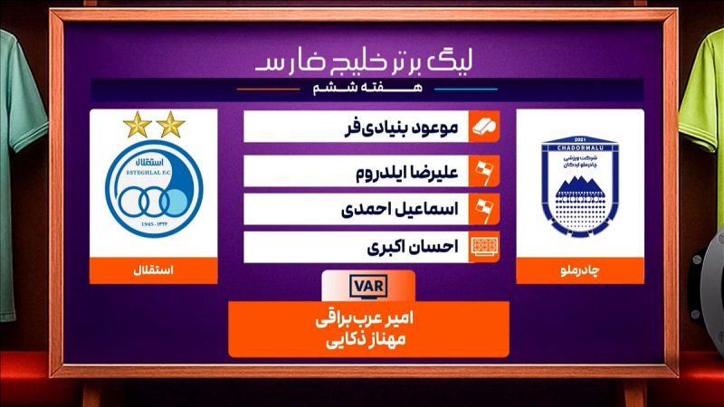 کارشناسی داوری دیدار چادرملو – استقلال