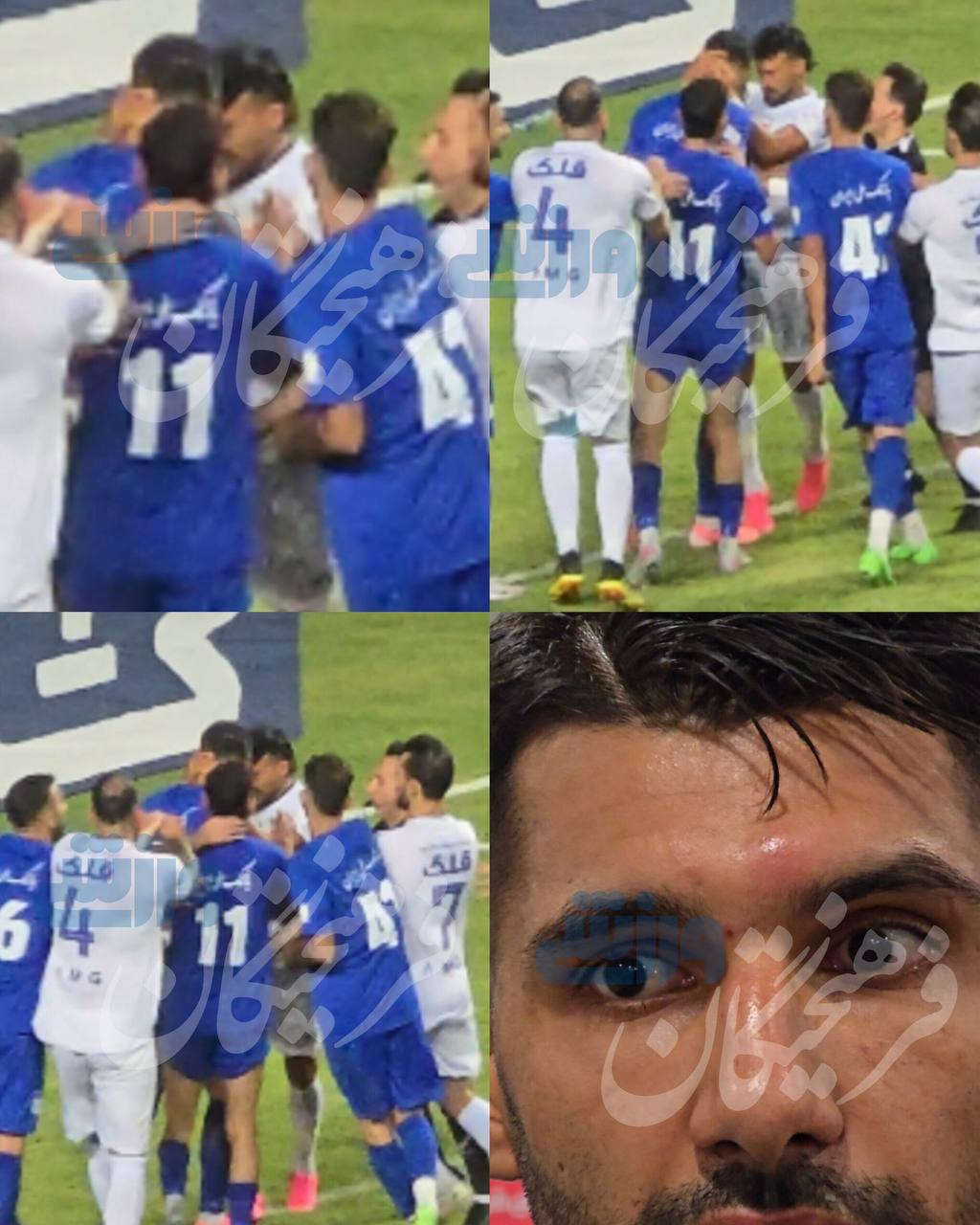 رد ضربه رامین رضاییان روی پیشانی بازیکن استقلال خوزستان ماند!