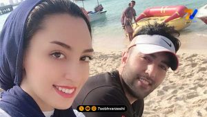 کیمیا علیزاده و همسرش حامد معدنچی
