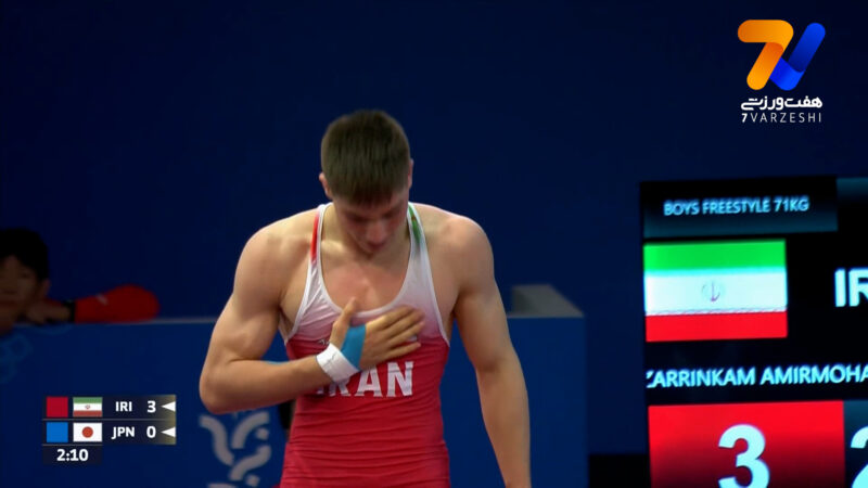 کولاک امیر محمد زرین کام در فینال 71 کیلوگرم بازی های آسیایی