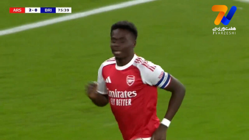 گل دوم آرسنال به برایتون توسط ساکا