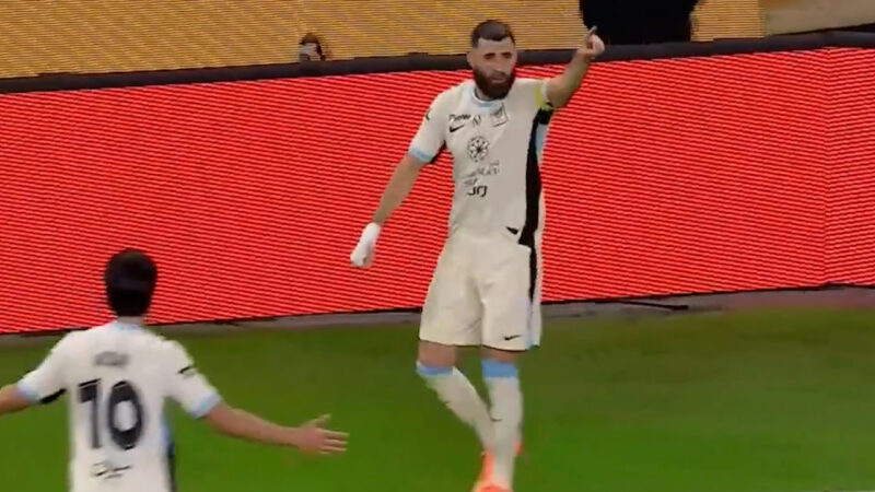 گل اول الاتحاد به النصر توسط کریم بنزما