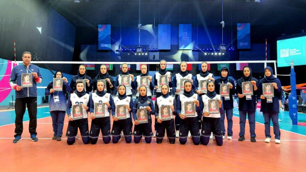 زنان والیبالیست ایران در ریاض به یاد صابر