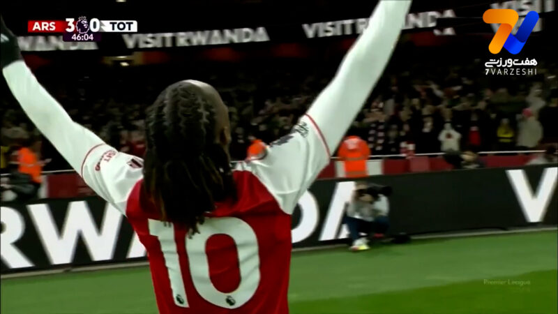 دبل ابرچی ازه؛ گل سوم آرسنال به تاتنهام