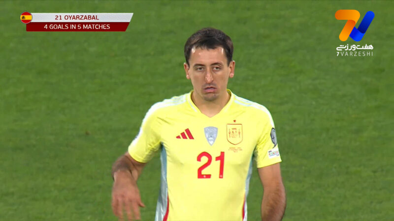 گل اول اسپانیا به گرجستان توسط اویارزابال 