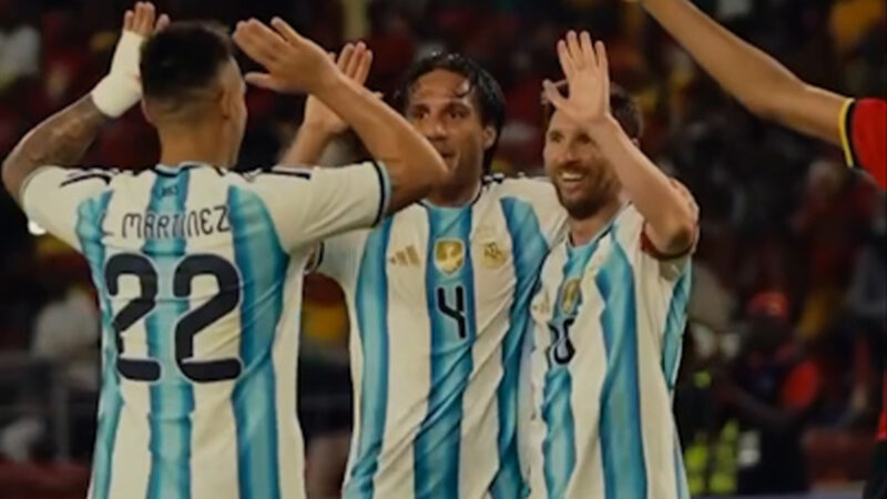 گل شب گذشته مسی به آنگولا از زاویه پشت دروازه 