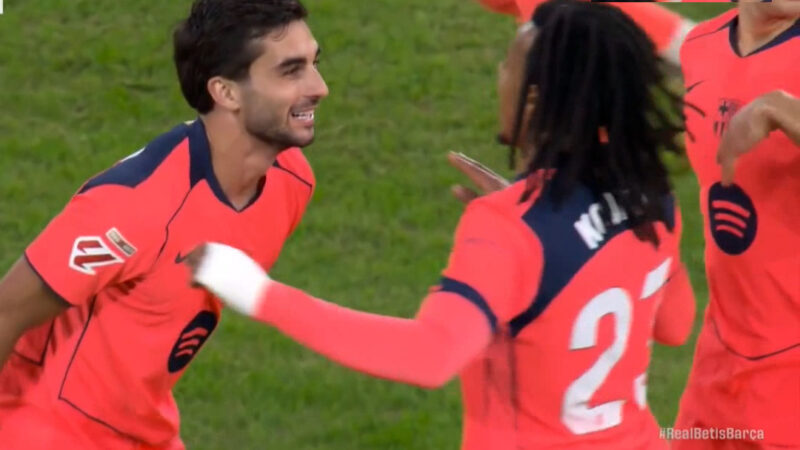 گل اول بارسلونا به رئال بتیس (فران تورس)