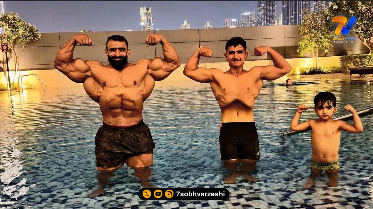 تمرینات سخت ورزشی پسر هادی چوپان در باشگاه پدرش