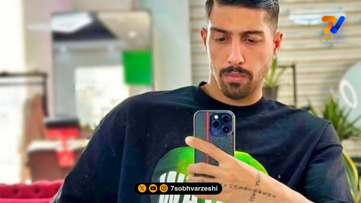 قاب عاشقانه بازیکن لیگ برتری و همسرش در فولاد آرنا