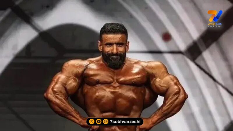 احترام نظامی هادی چوپان به پرچم ایران حین تمرین