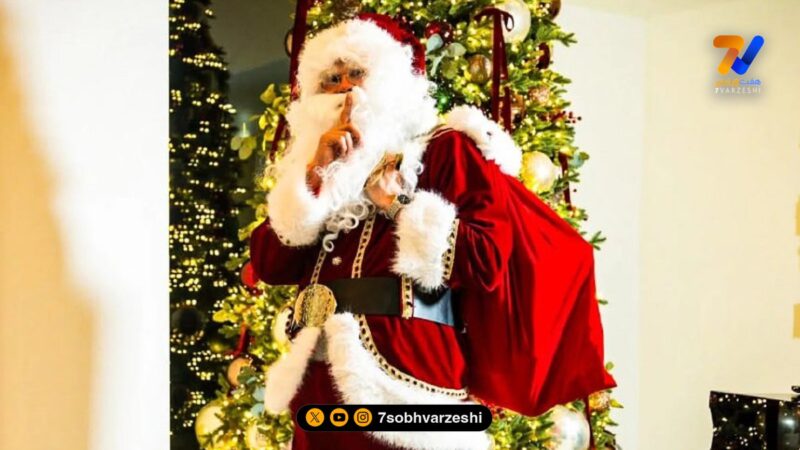 جشن کریسمس بازیکن‌های فوتبال