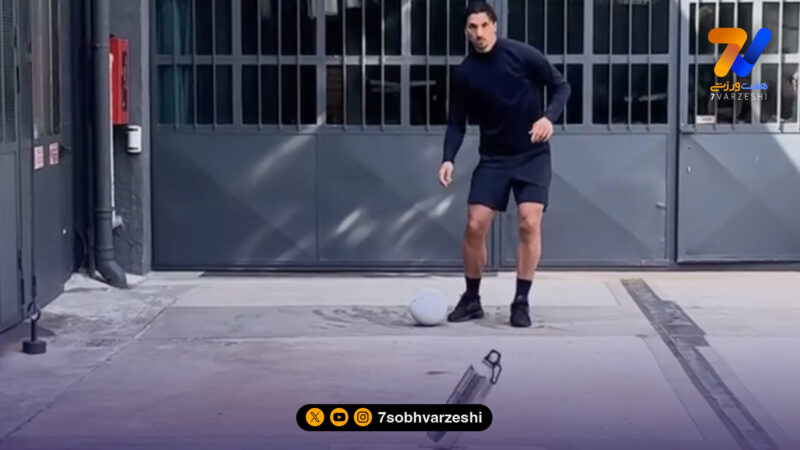 ابراهیموویچ بدون ضربه هم قوطی را انداخت!/ ویدیوی جدید زلاتان