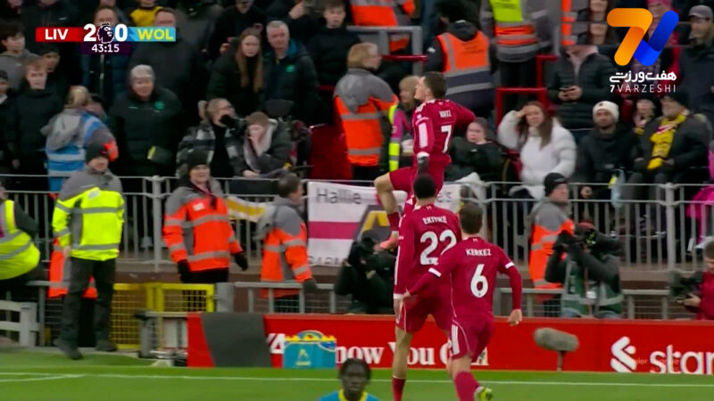 گل دوم لیورپول به ولورهمپتون توسط فلورین ویرتز