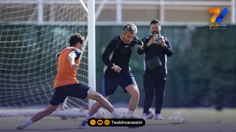 مجتبی یاد جوانی کرد؛ جباری در تمرین مس پا به توپ شد