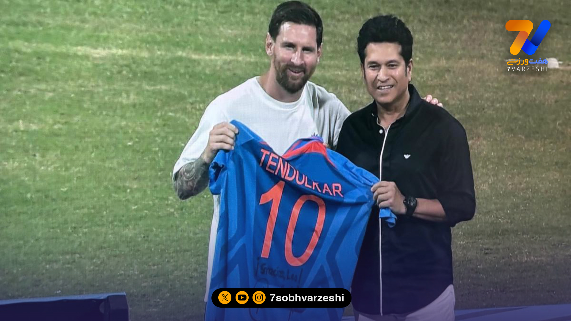 دومین روز تور لیونل مسی در هند؛ دریافت پیراهن سچین تندولکار