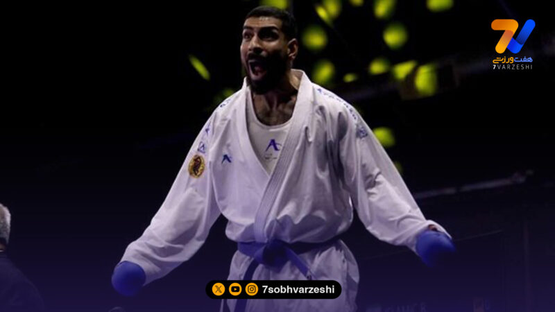 صالح اباذری و دستکش پرتاب‌شده به سمت تماشاگران در مسابقه جهانی