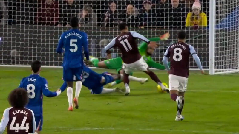 گل اول استون ویلا به چلسی توسط اولی واتکینز