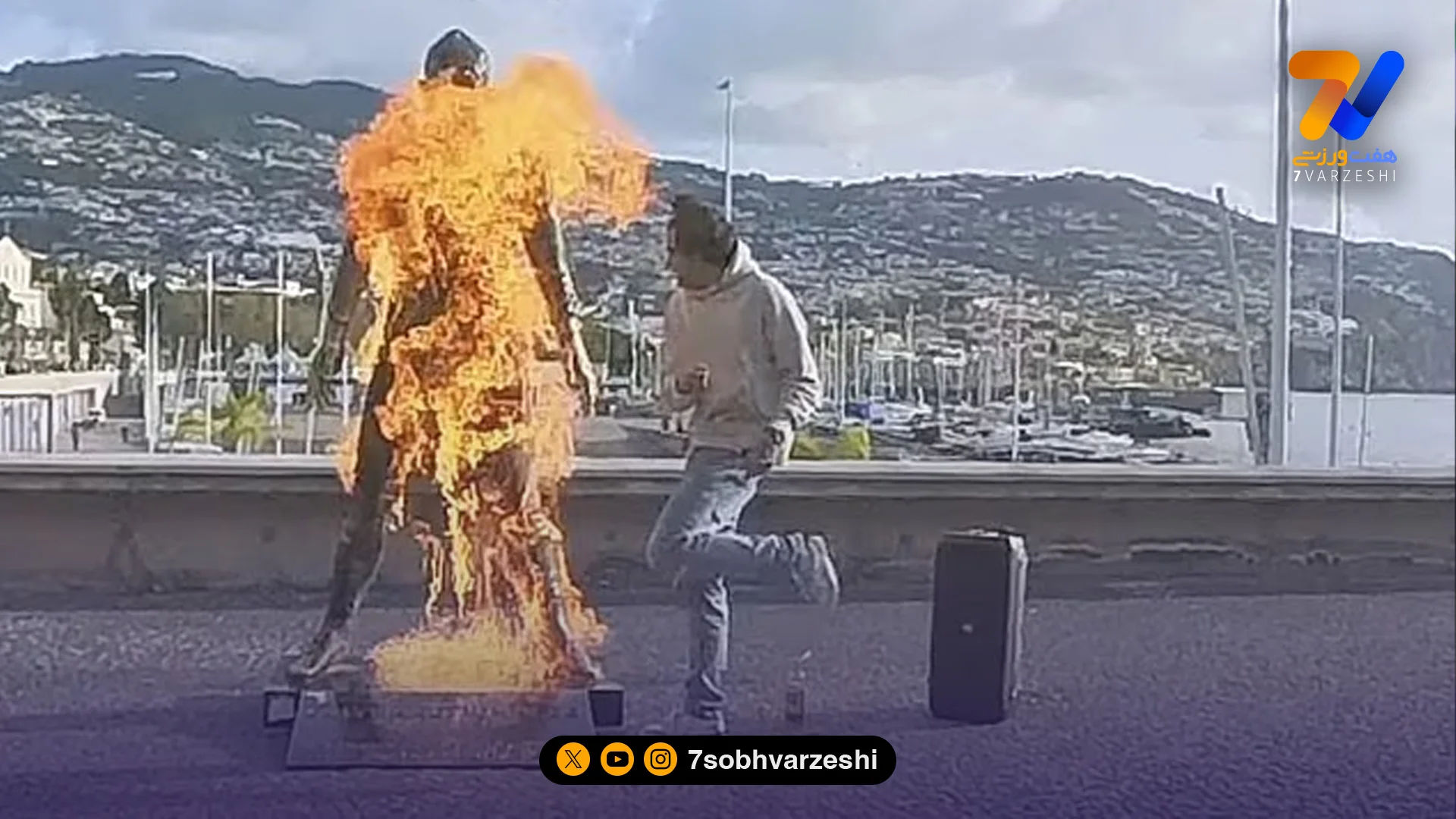 رونالدو تهدید و مجسمه‌اش به آتش کشیده شد!