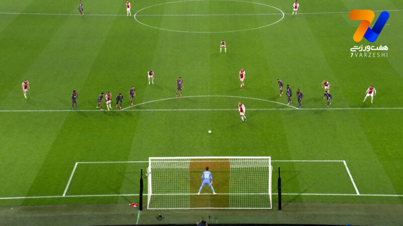 گل اول آژاکس به المپیاکوس از روی نقطه پنالتی