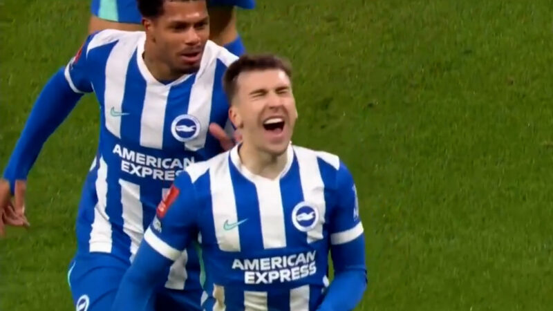 گل اول برایتون به منچستریونایتد توسط براخان گرودا