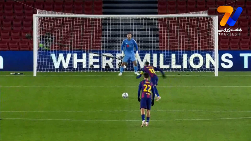 گل سوم بارسلونا به کپنهاگن توسط رافینیا