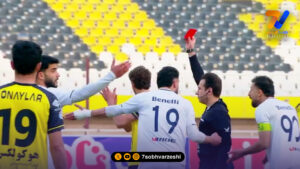 اخراج ثابت ایمانی و ده نفره شدن ملوان مقابل سپاهان