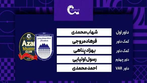 کارشناسی داوری دیدار چادرملو – شمس آذر