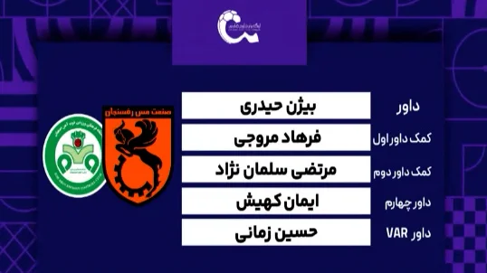 کارشناسی داوری دیدار مس رفسنجان – ذوب آهن