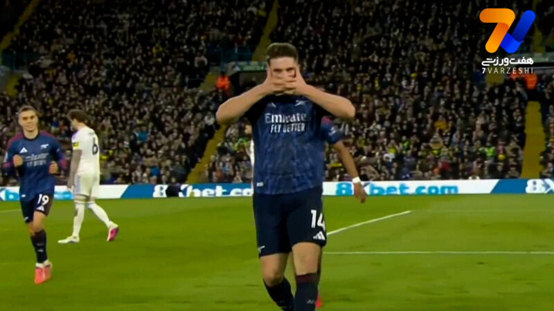 گل سوم آرسنال به لیدز توسط ویکتور گیوکرش