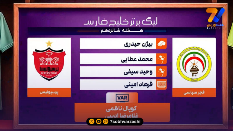 کارشناسی داوری دیدار فجر سپاسی  – پرسپولیس