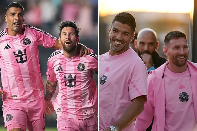 عکس| هم‌بازی شدن سیرو مسی و لائوتارو سوارز در اینتر میامی؛ پسر کو ندارد نشان از پدر