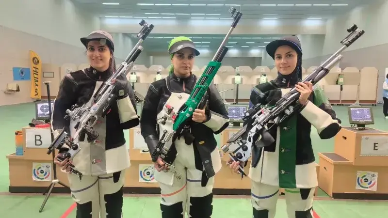 قهرمانی نجمه خدمتی در آخرین مرحله مسابقات آزاد تفنگ بادی زنان