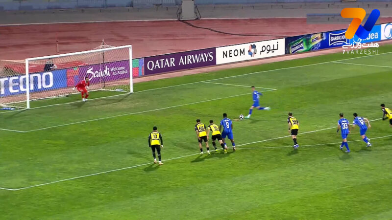 گل اول استقلال به الحسین اردن با پنالتی چیپ یاسر آسانی