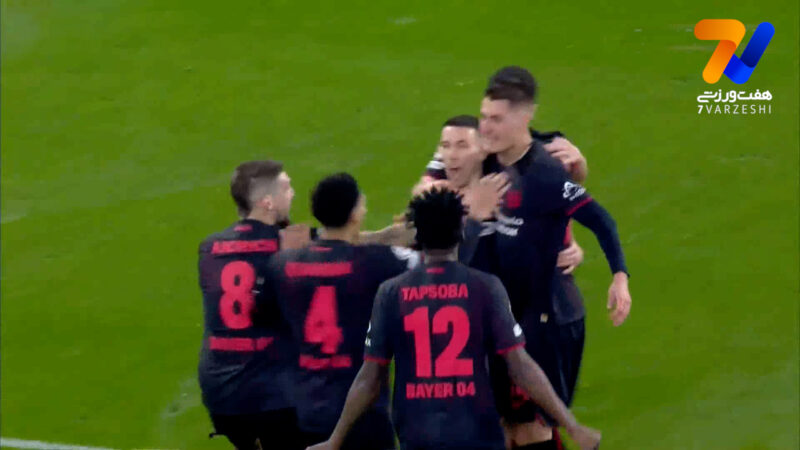 گل دوم بایرلورکوزن به المپیاکوس توسط پاتریک شیک