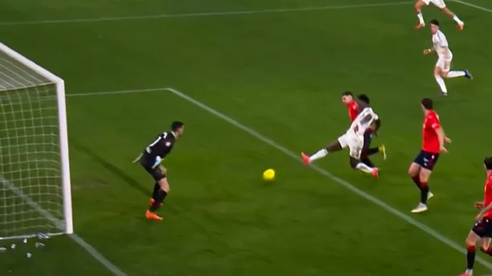 گل اول رئال مادرید به اوساسونا توسط وینیسیوس جونیور