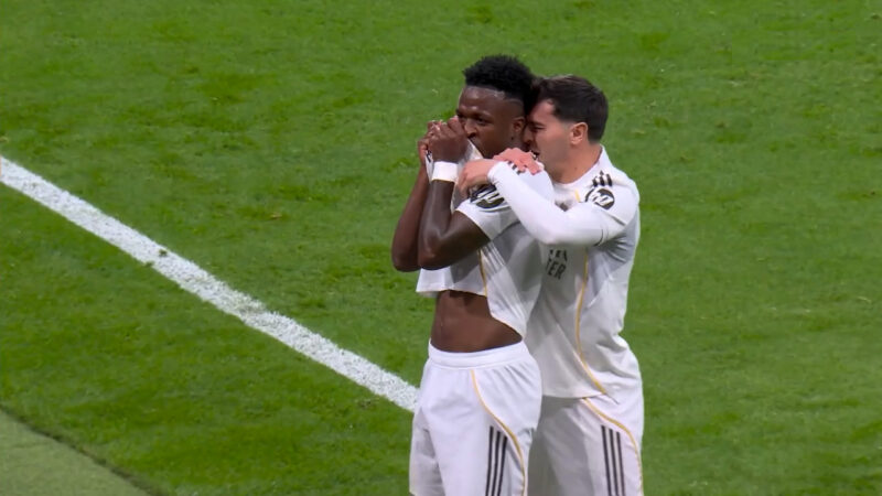 گل اول رئال مادرید به رایو وایه کانو توسط وینیسیوس جونیور