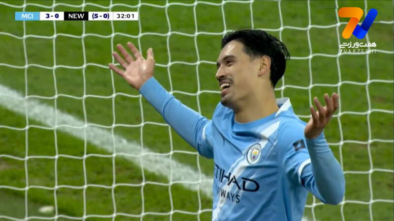 گل سوم منچسترسیتی به نیوکسل توسط تیجانی ریندرز