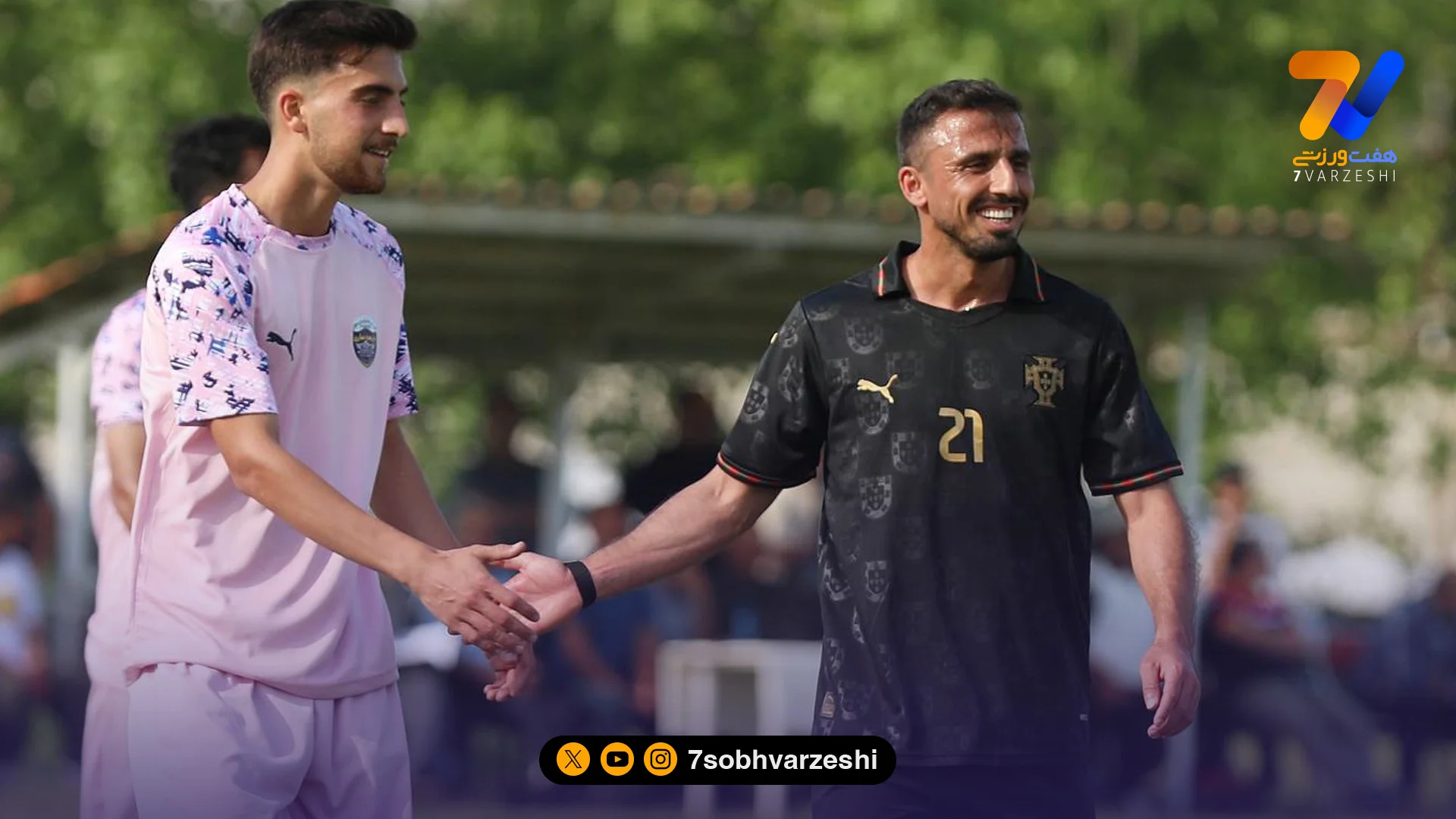 منتخب مازندران با لباس پرتغال مقابل دروازه بان سابق استقلال - فوتبال