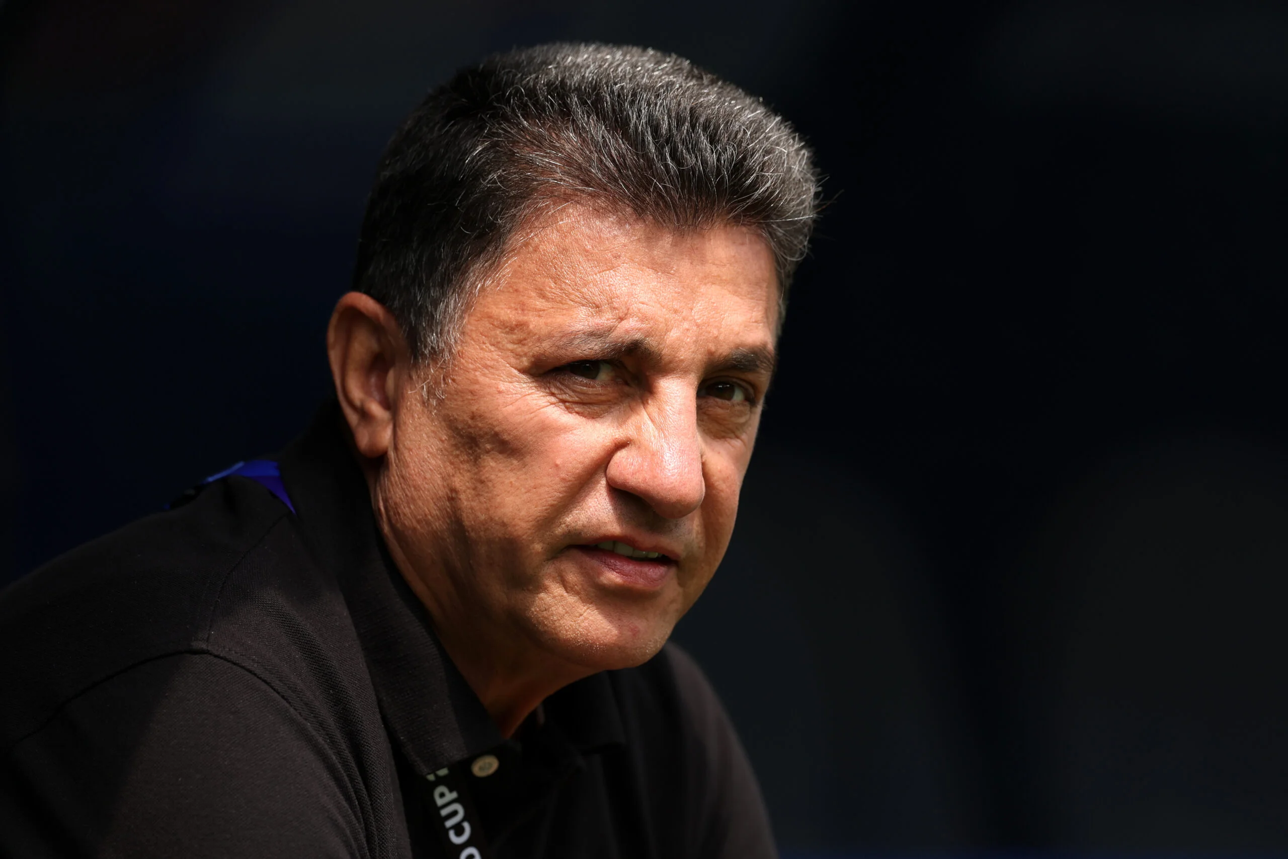 INGLEWOOD, CALIFORNIA - JUNE 21: Amir Ghalehnoy, Head Coach of IR Iran, looks on before the FIFA World Cup 2026 Group...