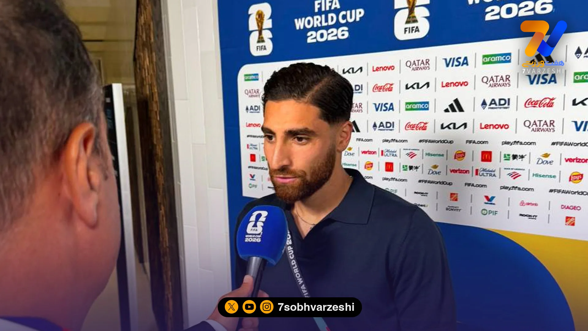 جهانبخش در قاب فیفا پیش از ورود به ورزشگاه سوفای - جام‌جهانی
