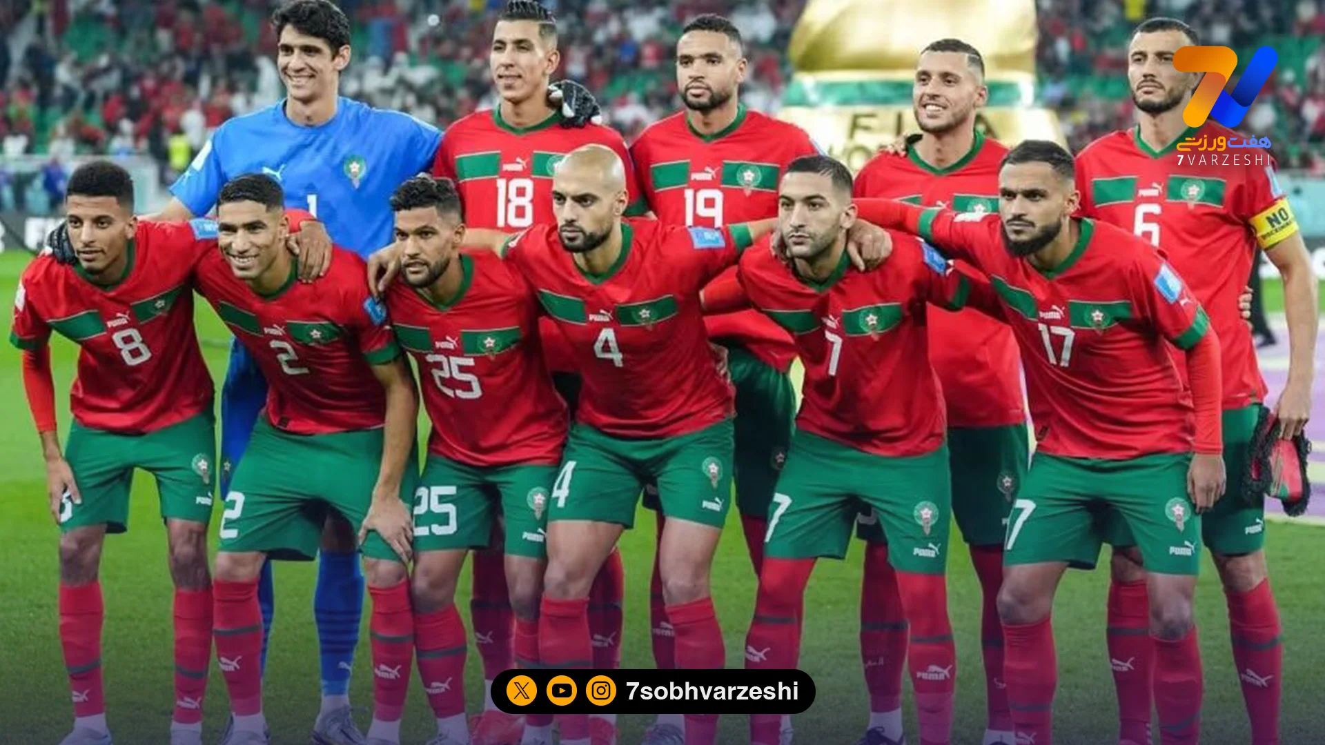 تغییر اجباری در فهرست مراکش پیش از نبرد با برزیل - جام‌جهانی